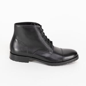 The Men's Store Men's Lace Up Cap Toe Boots Black Size 10 US